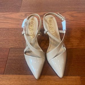 nude calvin klein heels size 9
